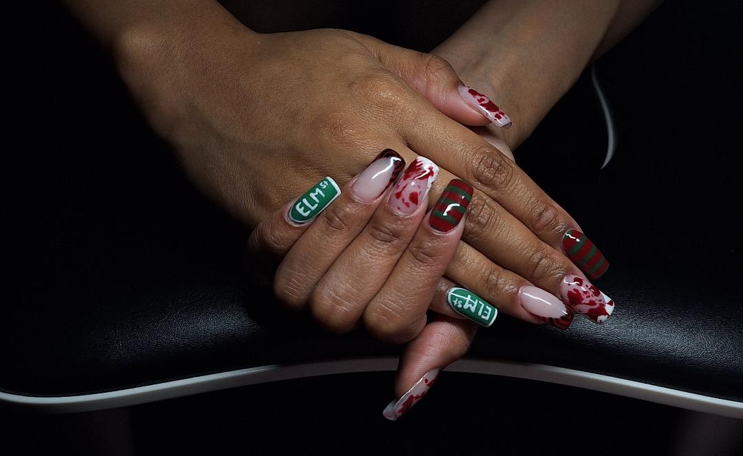 Elm Street horror nail art